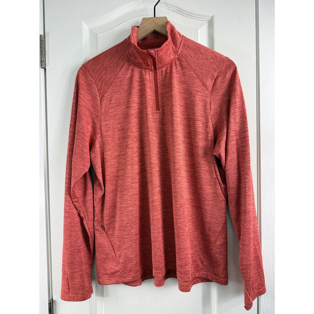 REI Co-op Women's XL Quarter Zip Pullover Orange Heather Hiking Outdoor